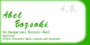 abel bozsoki business card